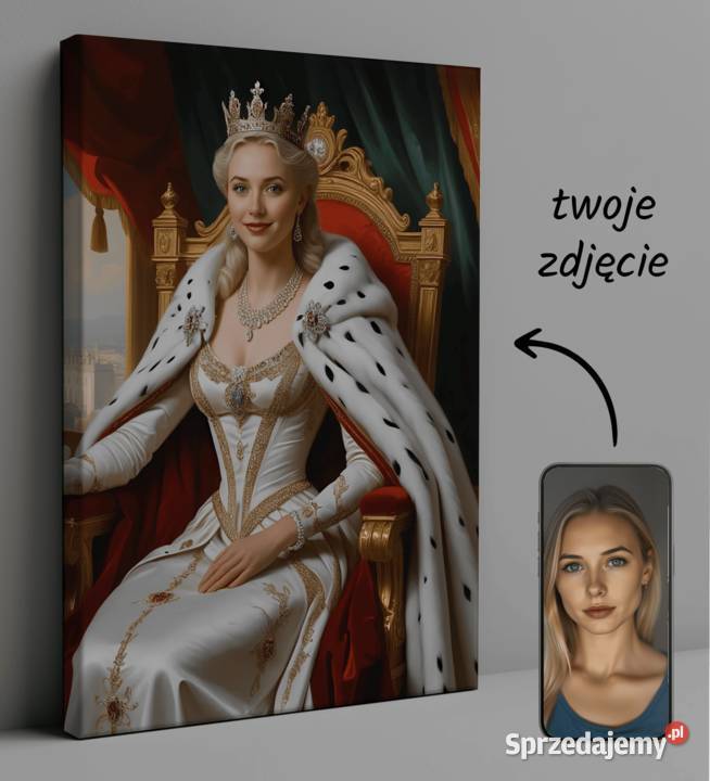 Obraz Portret Królewski na płótnie karykatura ze mazowieckie Warszawa