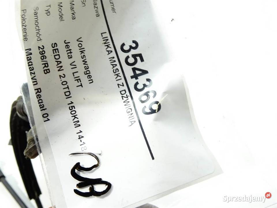 LINKA MASKI Z DŹWIGNIĄ VW JETTA IV CIĘGNO osobowe