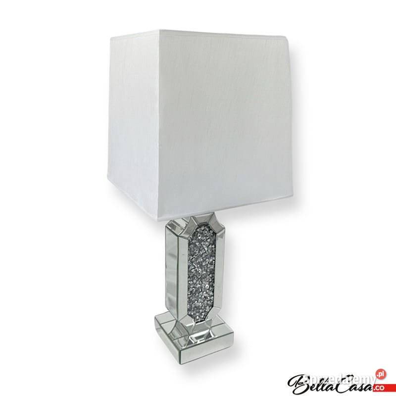 Lampa do salonu glamour ozdobna na komodę lampka odcienie szarości Warszawa