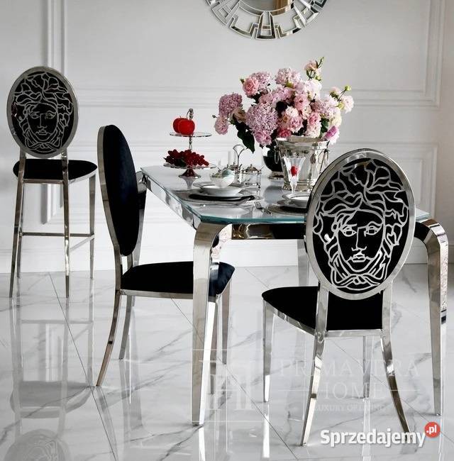 Designerski stół glamour ze szklanym blatem 90cm Warszawa sprzedam