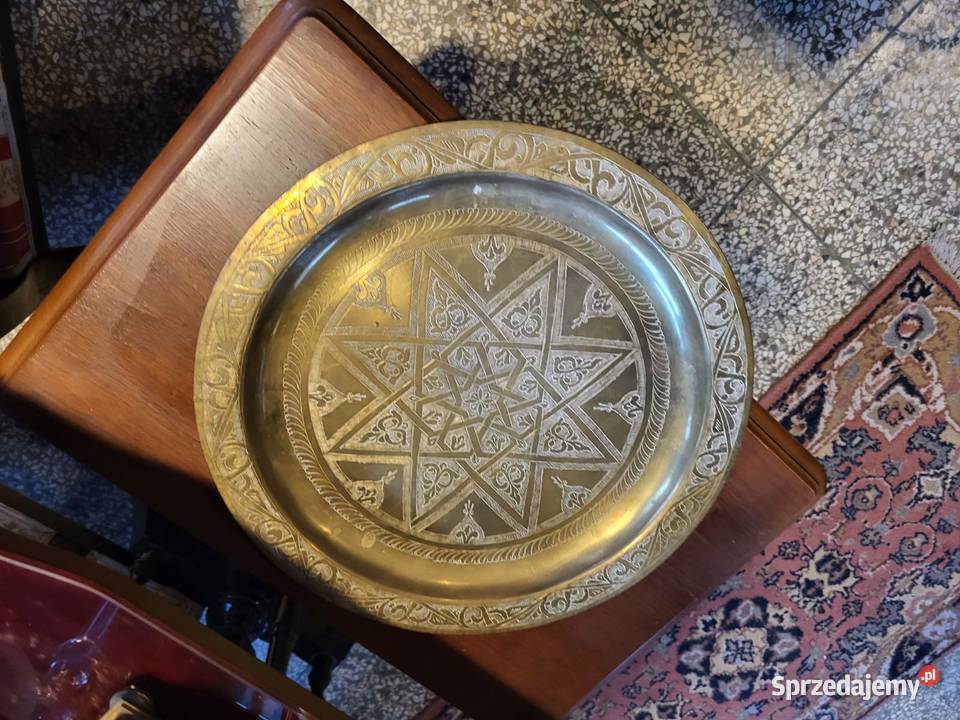 Mosiężny talerz ozdobny