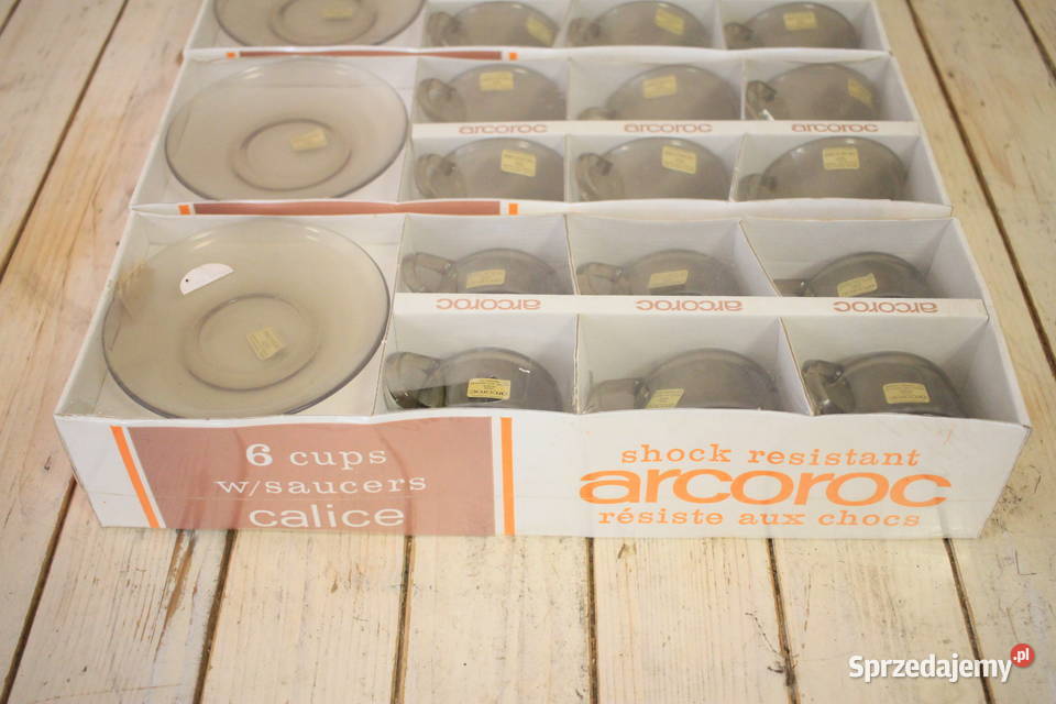 Zestaw filiżanek ze spodkami 6 sztuk NOWE Akcesoria kuchenne Pszczyna
