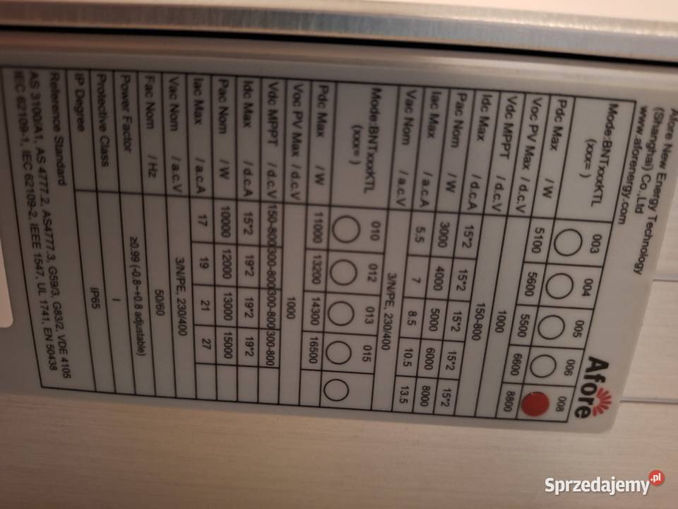 Falownik Inwerter 8kw 3 fazowy Malawa sprzedam