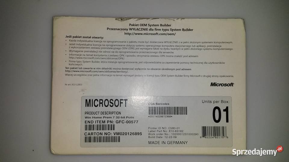 ORYGINALNA Płyta Instalacyjna WINDOWS 7 HOME polski Poznań
