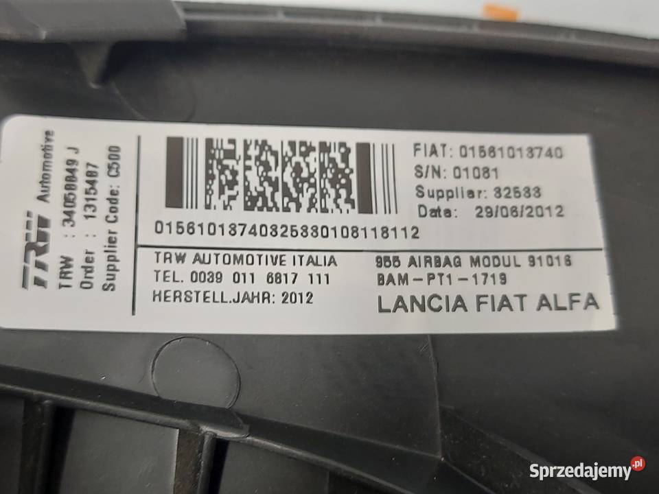 ALFA ROMEO MITO 12r poduszka AIRBAG kolanowa świętokrzyskie Kielce