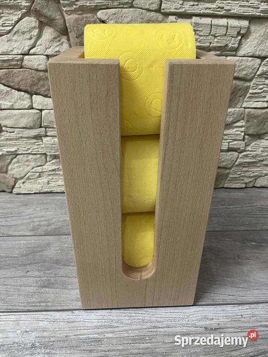 Pojemnik na papier toaletowy stojak drewniany Dębica sprzedam