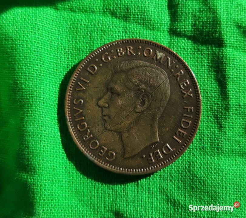 Moneta Kangur Australia 1952 król JerzyVI Numizmatyka Szczecin sprzedam
