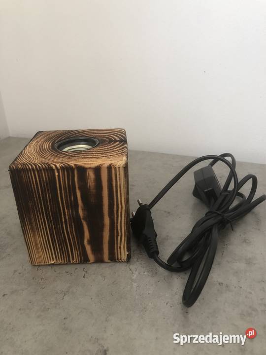 NOWA lampka stołowa drewno wypalane żarówka Poznań