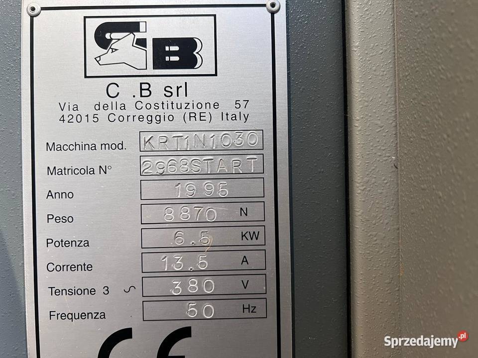 Szlifierka szerokotaśmowa CB KRT1N1030 Juszczyn