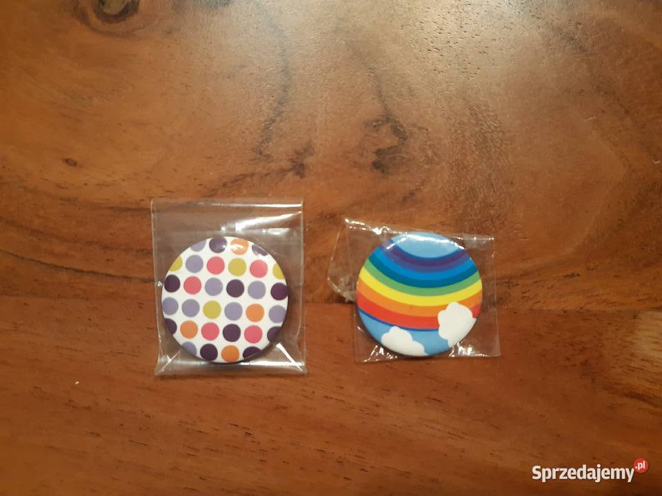 Przypinka Broszka 2 sztuki tęczka kroki groszki Warszawa
