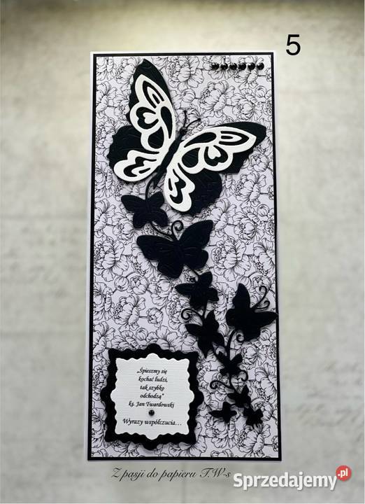 Kartka kondolencyjna ręcznie robiona w kopercie Mielec sprzedam