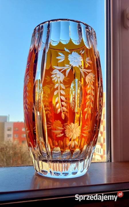Wielki wazon kryształowy PRL Wrocław