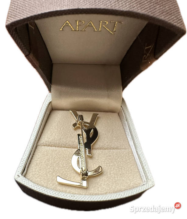 Broszka Yves Saint Laurent YSL złota