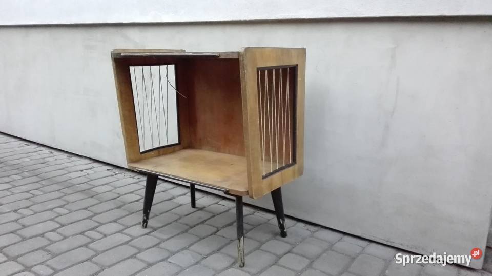 Stolik szafka PRL pod radio telewizor patyczak śląskie Pszczyna