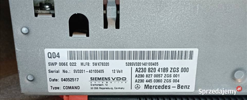 W230 R230 SL Mercedes Radio Nawigacja Europa Konin