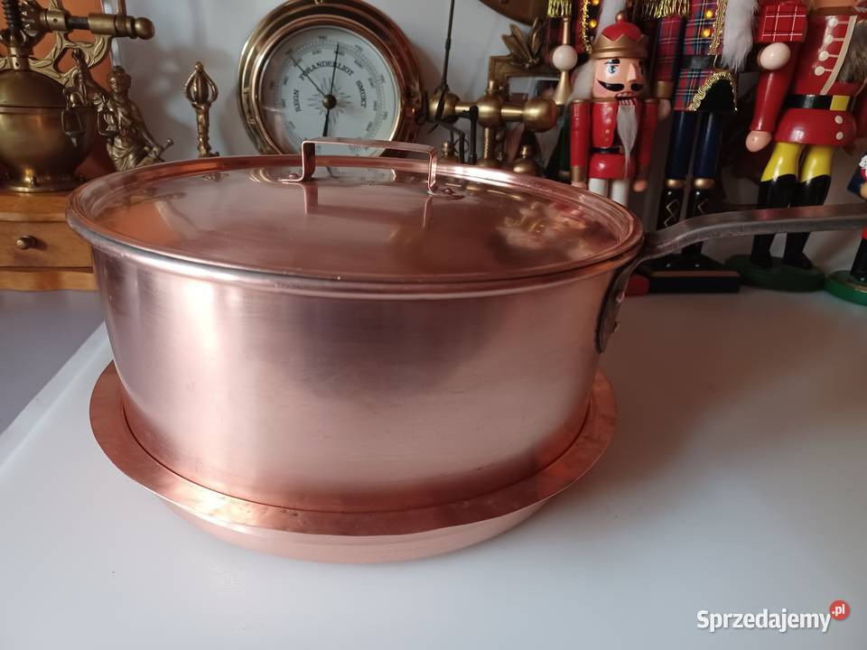 Skandynawski sygnowany rondel miedziany 5l Poznań