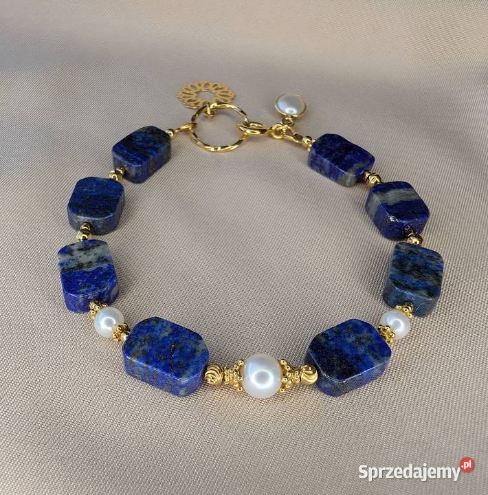 Bransoletka kamienie perły naturalne srebro Poznań sprzedam