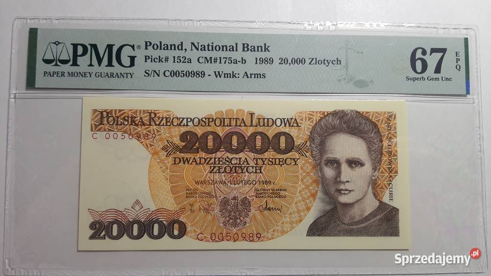 20000 złotych 1989 s C PMG 67 Numizmatyka Warszawa