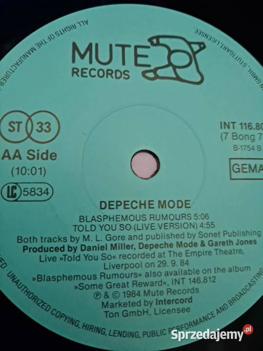 Depeche Mode Blasphemous Rumours Somebody Kraków