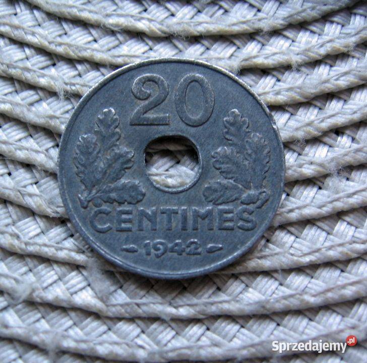 Francja 20 Centimes 1942r Cynk Kalisz