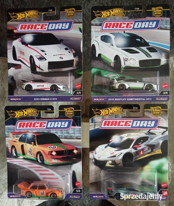 Hot Wheels Premium 4 x RACE DAY stan wysyłka różowy Samochody i pojazdy