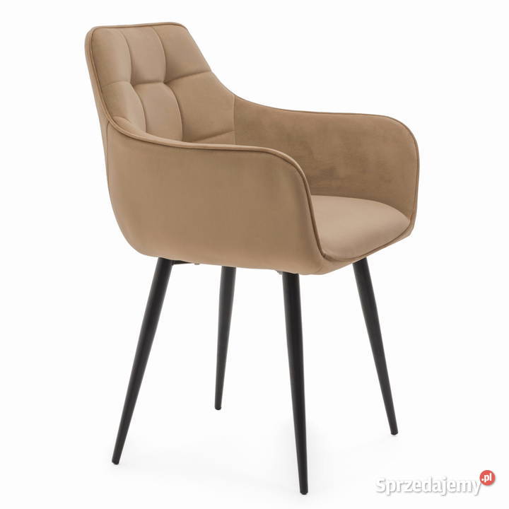 Ciemnobeżowe Krzesło Tapicerowane Quattro Tarchały Małe