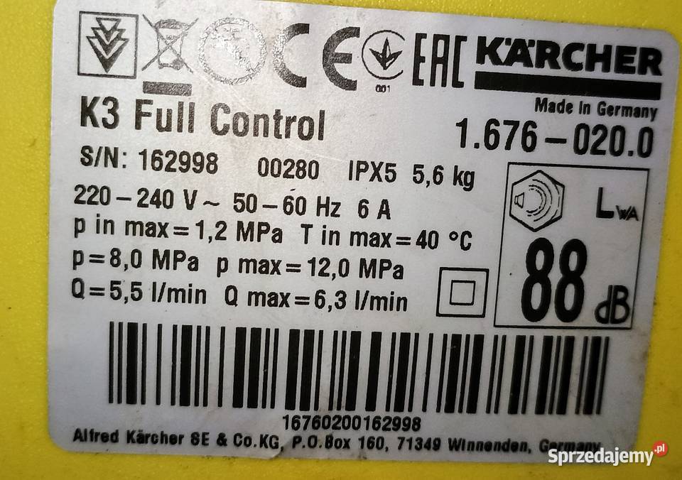 Myjka ciśnieniowa K3 wielkopolskie Wągrowiec