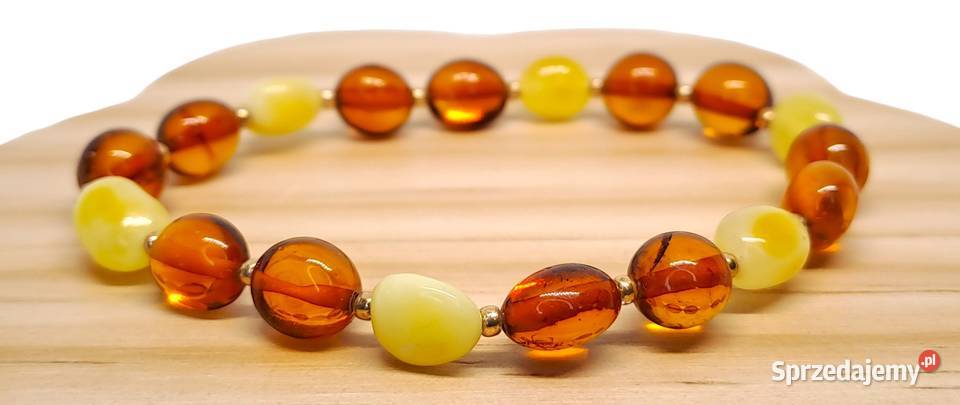 Bransoletka BURSZTYN bałtycki fasolka cytryna Bransoletki Warszawa