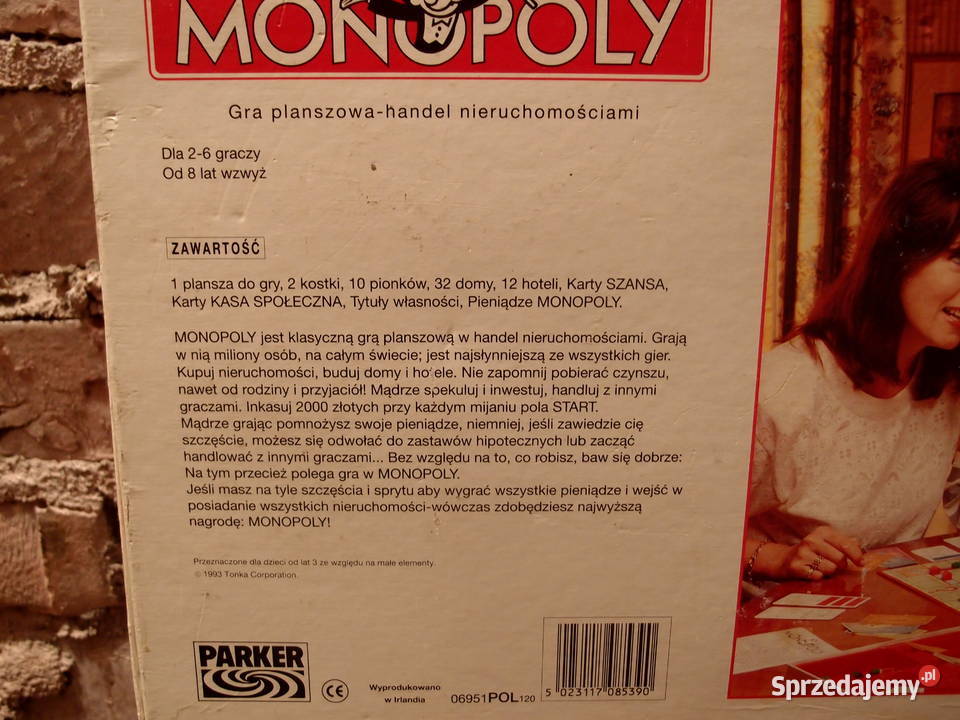 Unikat Gra monopoly z 1993r Pierwsza edycja na Łódź