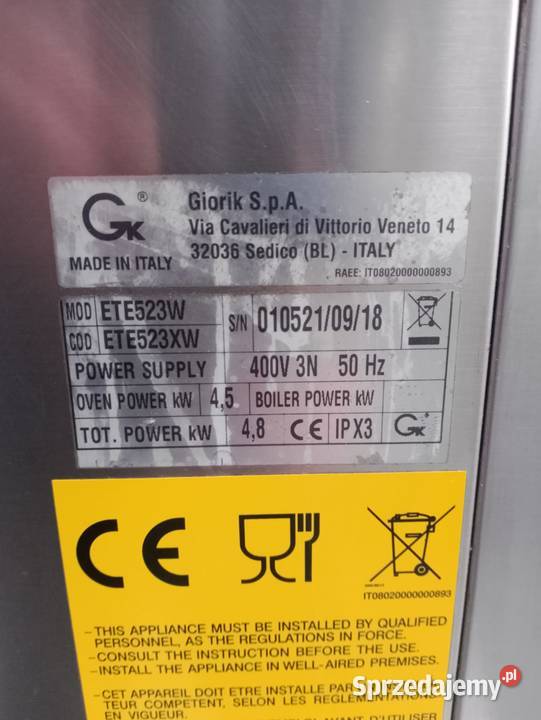Piec konwekcyjnoparowy elektroniczny 5 GN 23 Biznes i Przemysł sprzedam