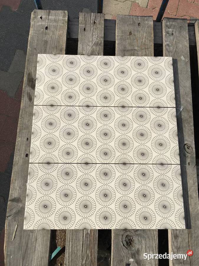 Glazura płytka ścienna cemento grey ornament mazowieckie