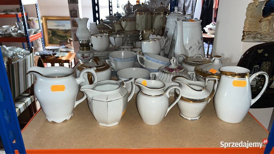 Mlecznik z białej porcelany Schmidt Zlocona na Gdańsk