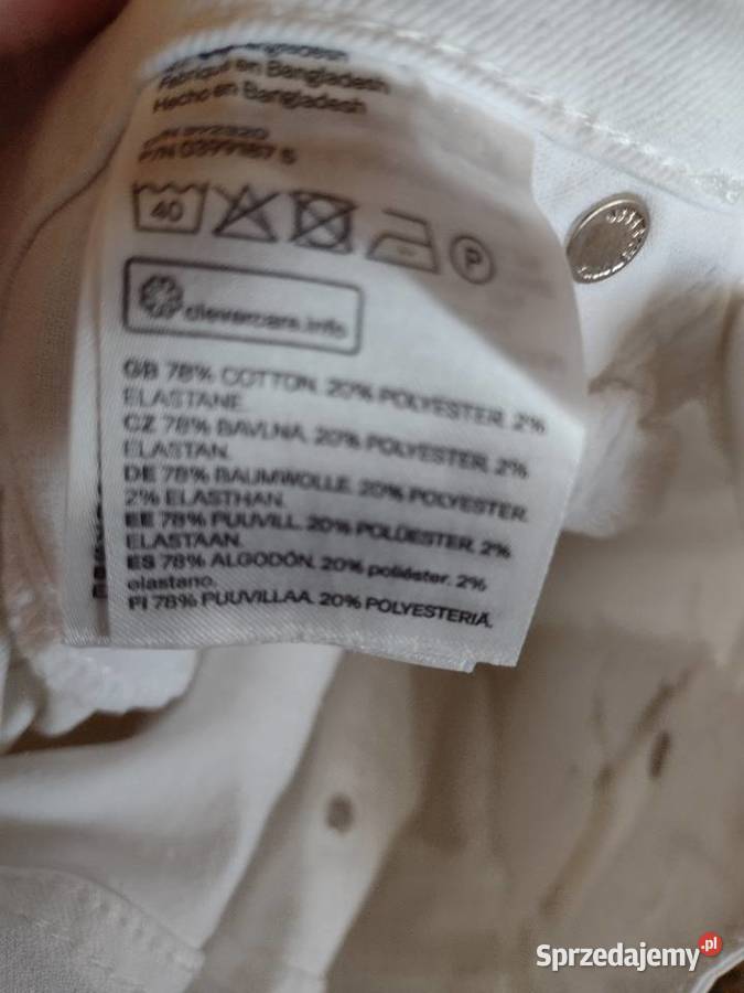 36S 2730 Białe spodnie rurki skinny z Londynu biały Kraków