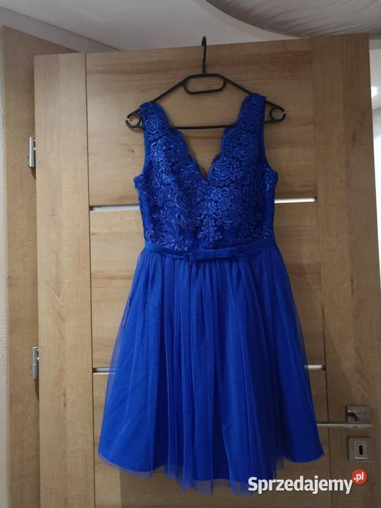 Sukienka śliczna tiul granatowa