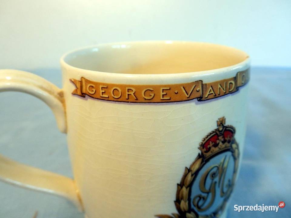Króla Anglii George V na Jubileusz 1910 1935 Porcelana i szkło Piła sprzedam