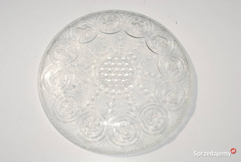 Stara patera znaki zodiaku szklana ZĄBKOWICE Porcelana i szkło Cieszyn