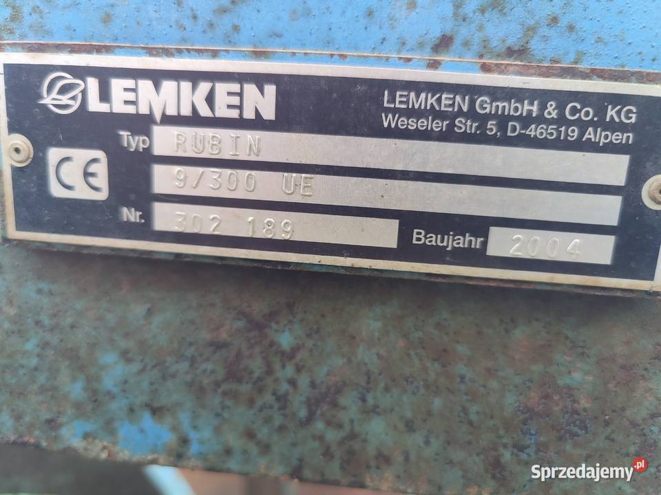 Brona talerzowa LEMKEN RUBIN 9300 talerzówka wał Przemęt