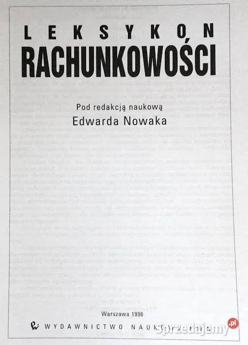 Leksykon rachunkowości Edward Nowak Chełm