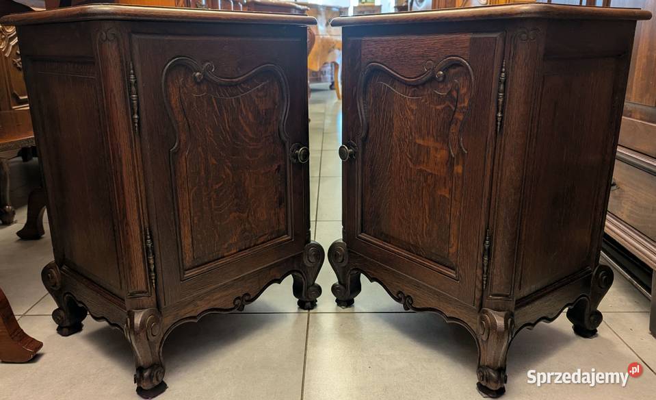 Piękne ciemne dębowe szafki ludwikowskie sklep Dąbrowa Górnicza
