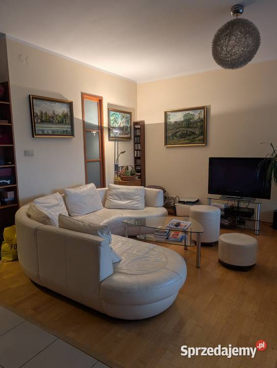 Włoska Kanapa Natuzzi w zestawie z pufami i mazowieckie Warszawa