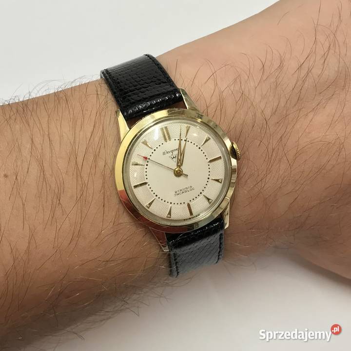 WAGNER 21 Rubis INCABLOC Złoty zegarek męski 585