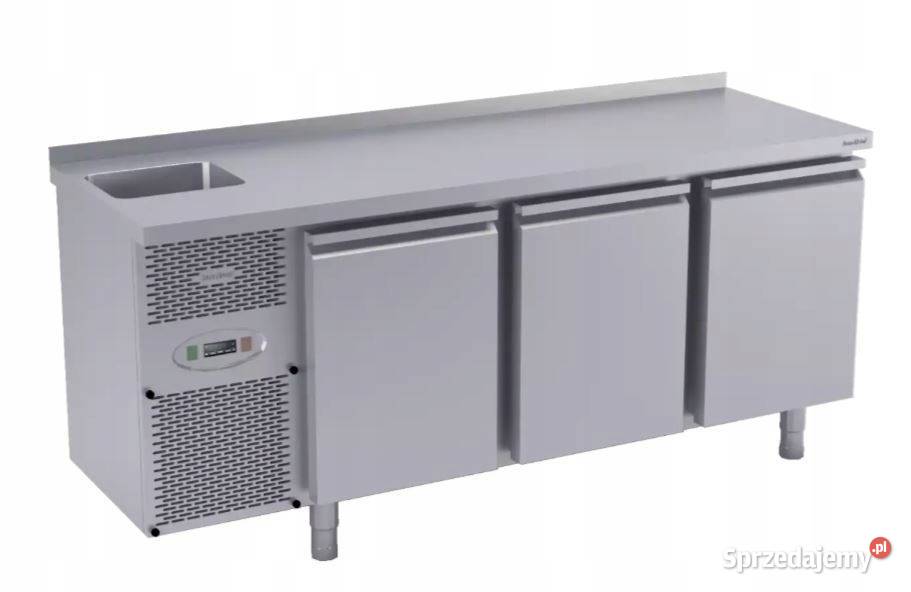 Stół chłodniczy 3 drzwiowy Dora Metal ze zlewem Góra