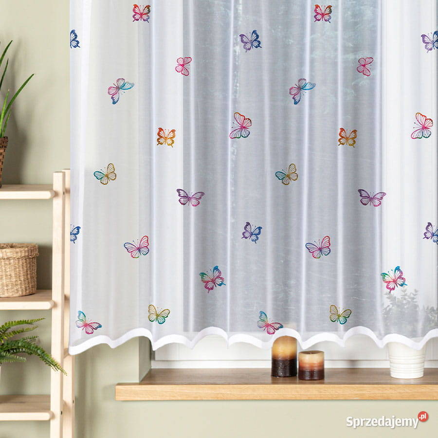 Firany dzieci kolorowe motyle 300x160 firana