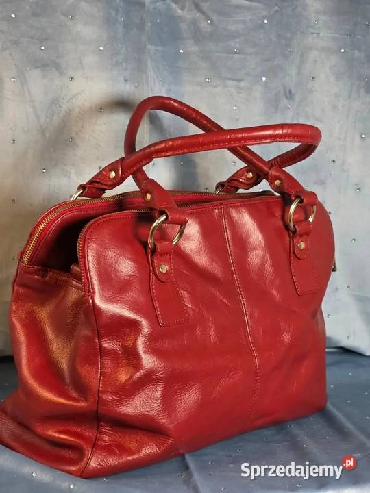 Duża Torebka CLARKS do Ręki Skóra Naturalna Stan 45cm