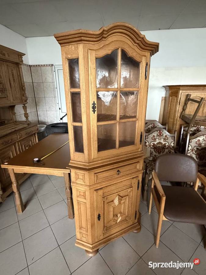 Witryna narożna debowa Zamość