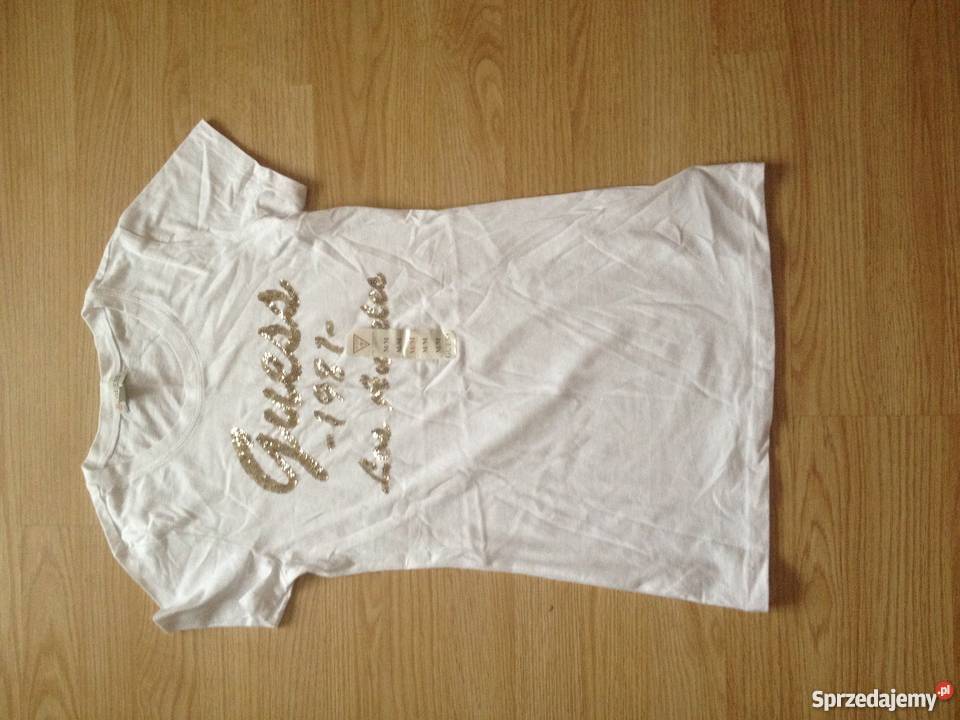 GUESS tshirt sm 100 oryg okazja biały Moda i Styl Kraków