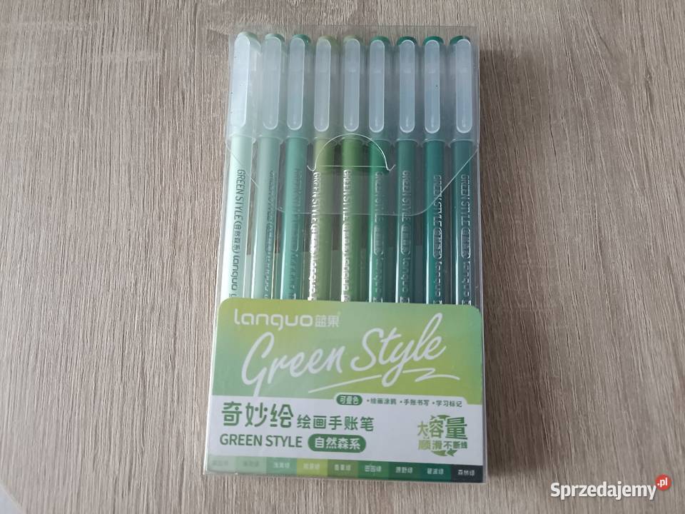 Zestaw 9 długopisów żelowych Languo w odcieniach