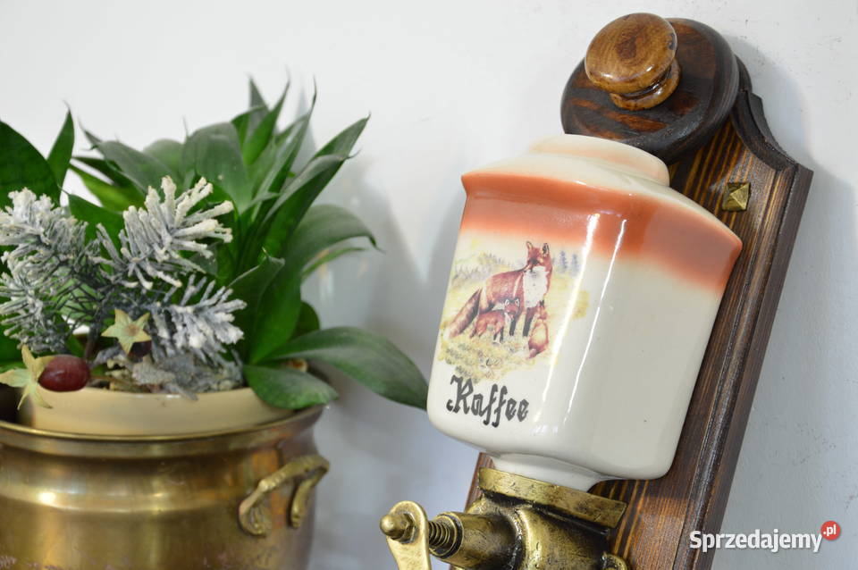 wiszący ceramiczny MŁYNEK do kawy z parą lisków Jastrzębie-Zdrój