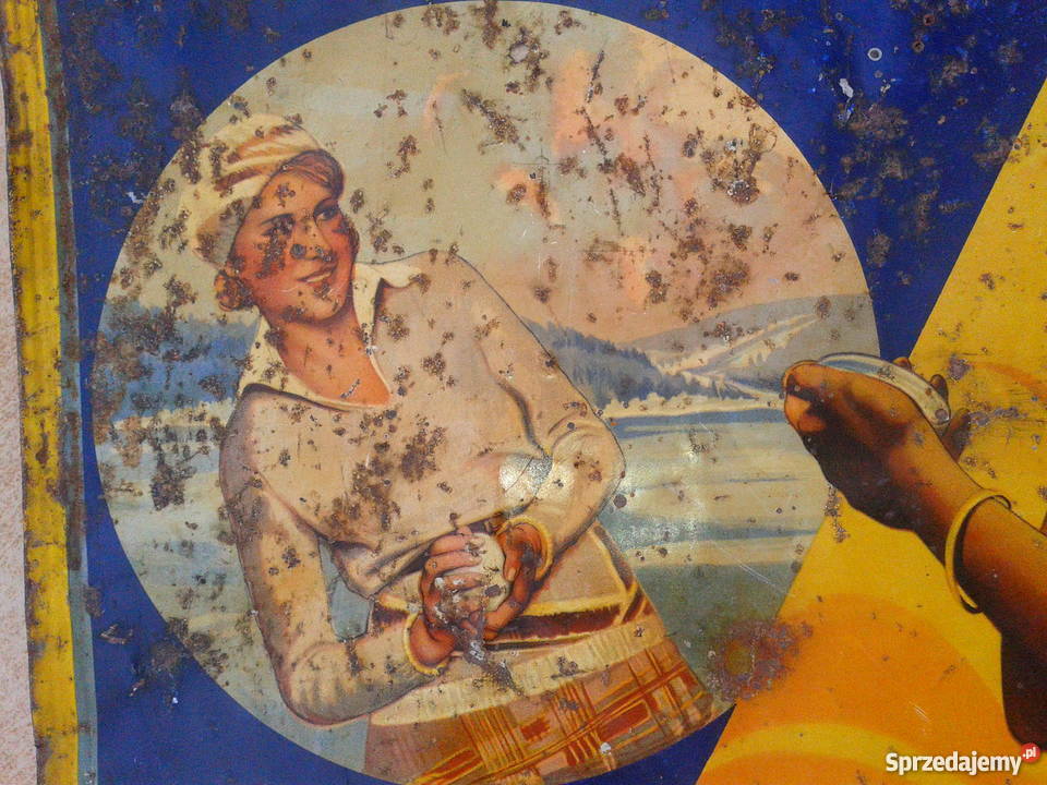 Stara przedwojenna reklama na blasze kremu nivea Antyki, Sztuka, Kolekcje śląskie Bielsko-Biała