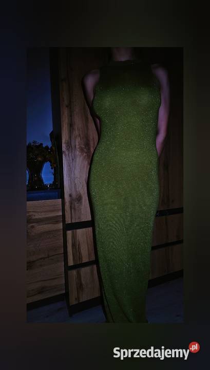Sukienka błyszcząca maxi bez rękawa sprzedam